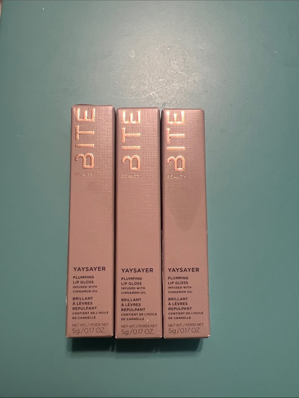Bite Beauty Yaysayer Plumping Lip Gloss Trio - sugar drizzle, Guava Puff, Rose